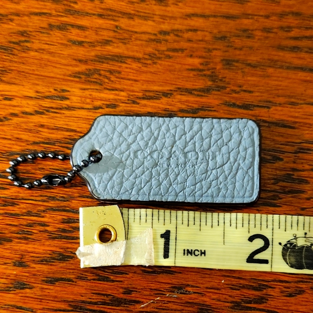 Coach Gray-Blue Leather Hangtag